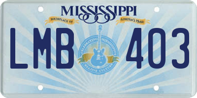 MS license plate LMB403