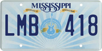 MS license plate LMB418