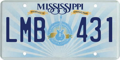 MS license plate LMB431