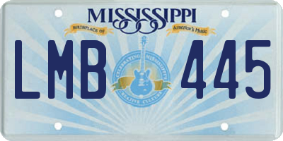 MS license plate LMB445