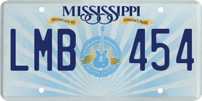 MS license plate LMB454