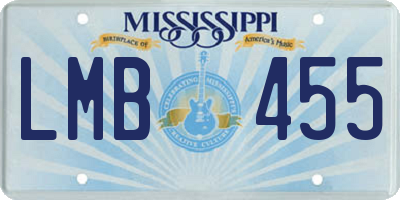 MS license plate LMB455