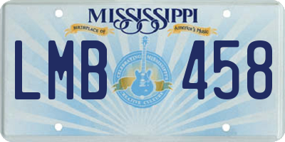 MS license plate LMB458