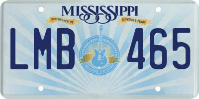 MS license plate LMB465