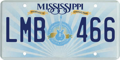 MS license plate LMB466