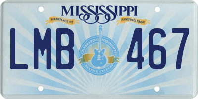 MS license plate LMB467