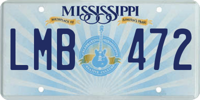 MS license plate LMB472