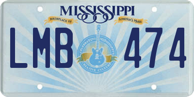 MS license plate LMB474