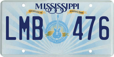 MS license plate LMB476