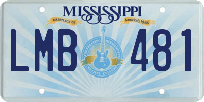 MS license plate LMB481