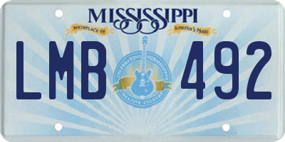 MS license plate LMB492