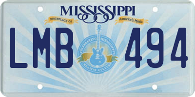 MS license plate LMB494