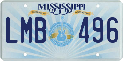 MS license plate LMB496