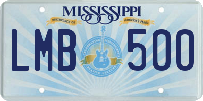 MS license plate LMB500