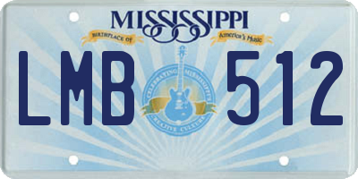MS license plate LMB512