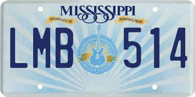 MS license plate LMB514