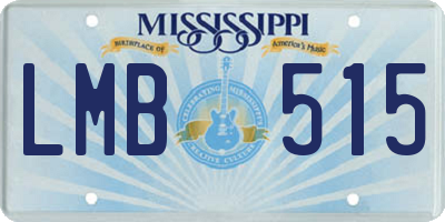MS license plate LMB515