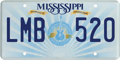 MS license plate LMB520