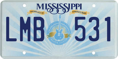 MS license plate LMB531