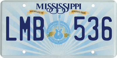 MS license plate LMB536