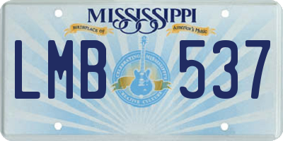 MS license plate LMB537