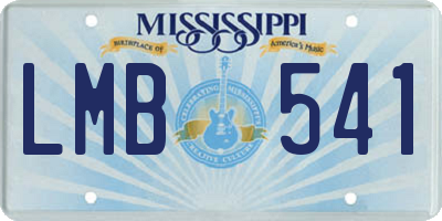MS license plate LMB541