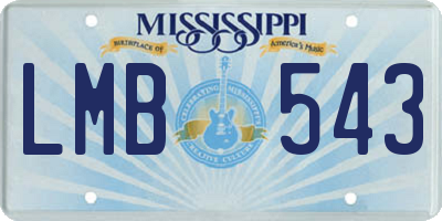MS license plate LMB543