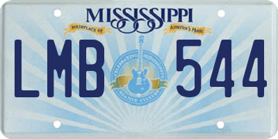 MS license plate LMB544