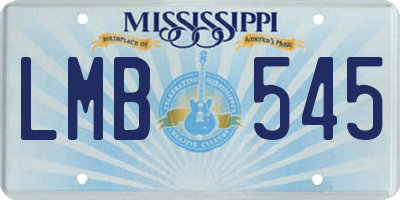 MS license plate LMB545
