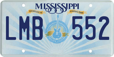 MS license plate LMB552