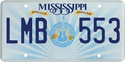 MS license plate LMB553