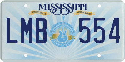 MS license plate LMB554