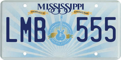 MS license plate LMB555