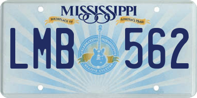 MS license plate LMB562