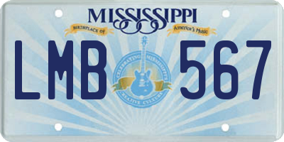 MS license plate LMB567