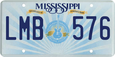 MS license plate LMB576