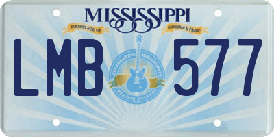 MS license plate LMB577