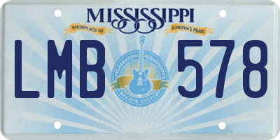 MS license plate LMB578