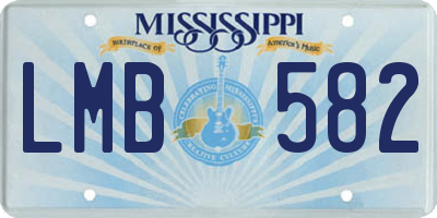 MS license plate LMB582
