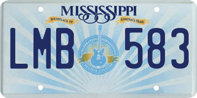 MS license plate LMB583