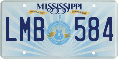 MS license plate LMB584