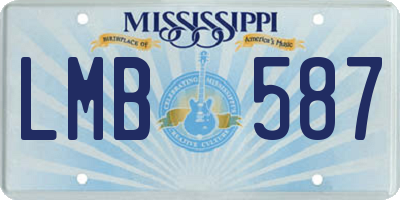MS license plate LMB587