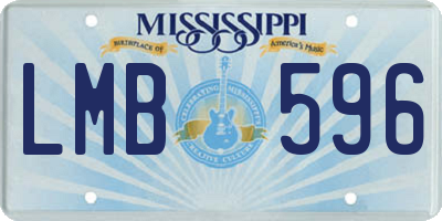 MS license plate LMB596