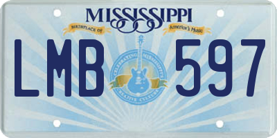 MS license plate LMB597