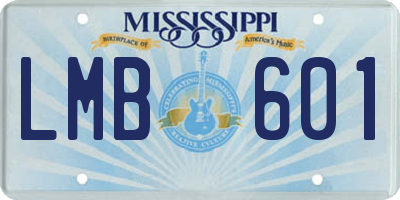 MS license plate LMB601