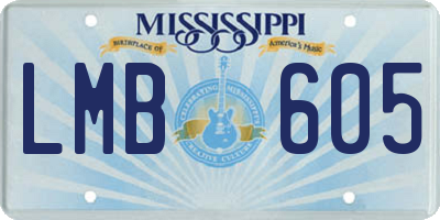 MS license plate LMB605