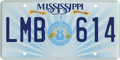 MS license plate LMB614