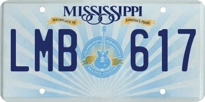 MS license plate LMB617
