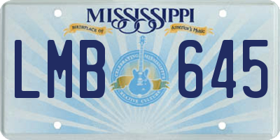 MS license plate LMB645