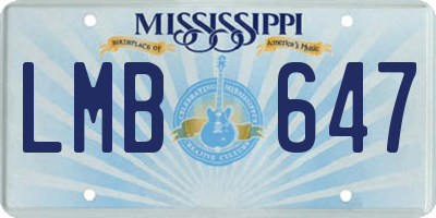 MS license plate LMB647